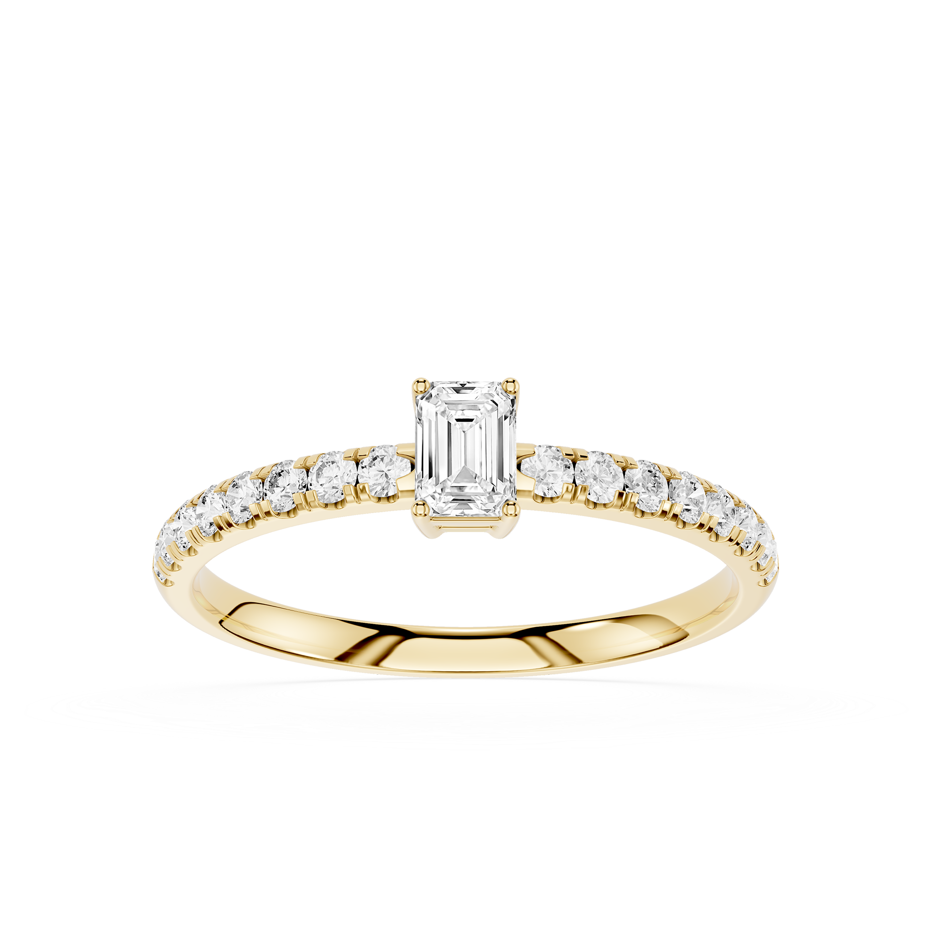 Emerald Cut Lab Grown Diamond Solitaire Engagement Ring