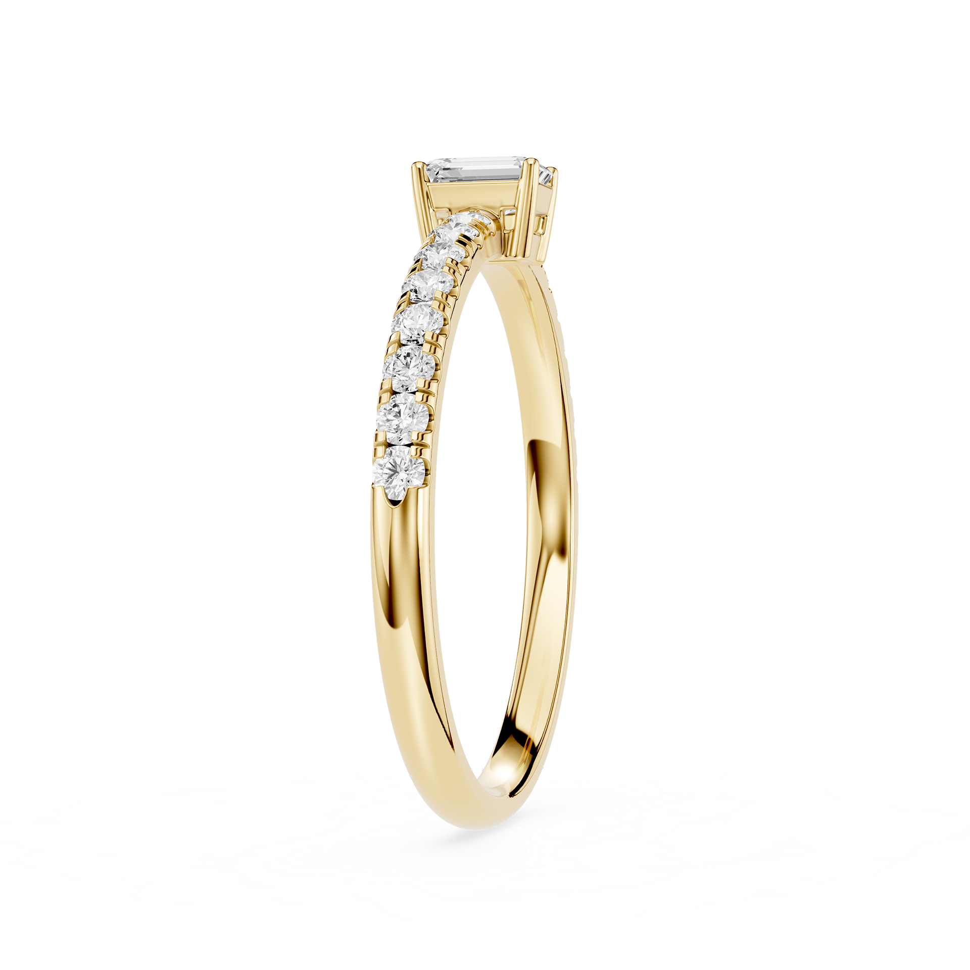 Emerald Cut Lab Grown Diamond Solitaire Engagement Ring
