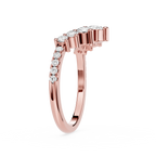 Round Cut Curved Lab Grown Diamond Wedding Band
