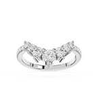 Round Cut Curved Lab Grown Diamond Wedding Band