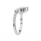 Round Cut Curved Lab Grown Diamond Wedding Band
