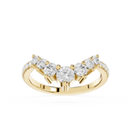 Round Cut Curved Lab Grown Diamond Wedding Band