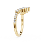Round Cut Curved Lab Grown Diamond Wedding Band