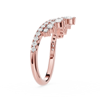 Double Row Round Cut Lab Grown Diamond Curved Wedding Band