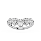 Double Row Round Cut Lab Grown Diamond Curved Wedding Band