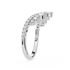 Double Row Round Cut Lab Grown Diamond Curved Wedding Band