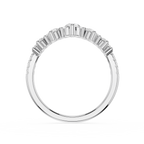 Double Row Round Cut Lab Grown Diamond Curved Wedding Band