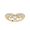 Gold ring with diamonds on a white background