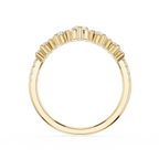 Double Row Round Cut Lab Grown Diamond Curved Wedding Band