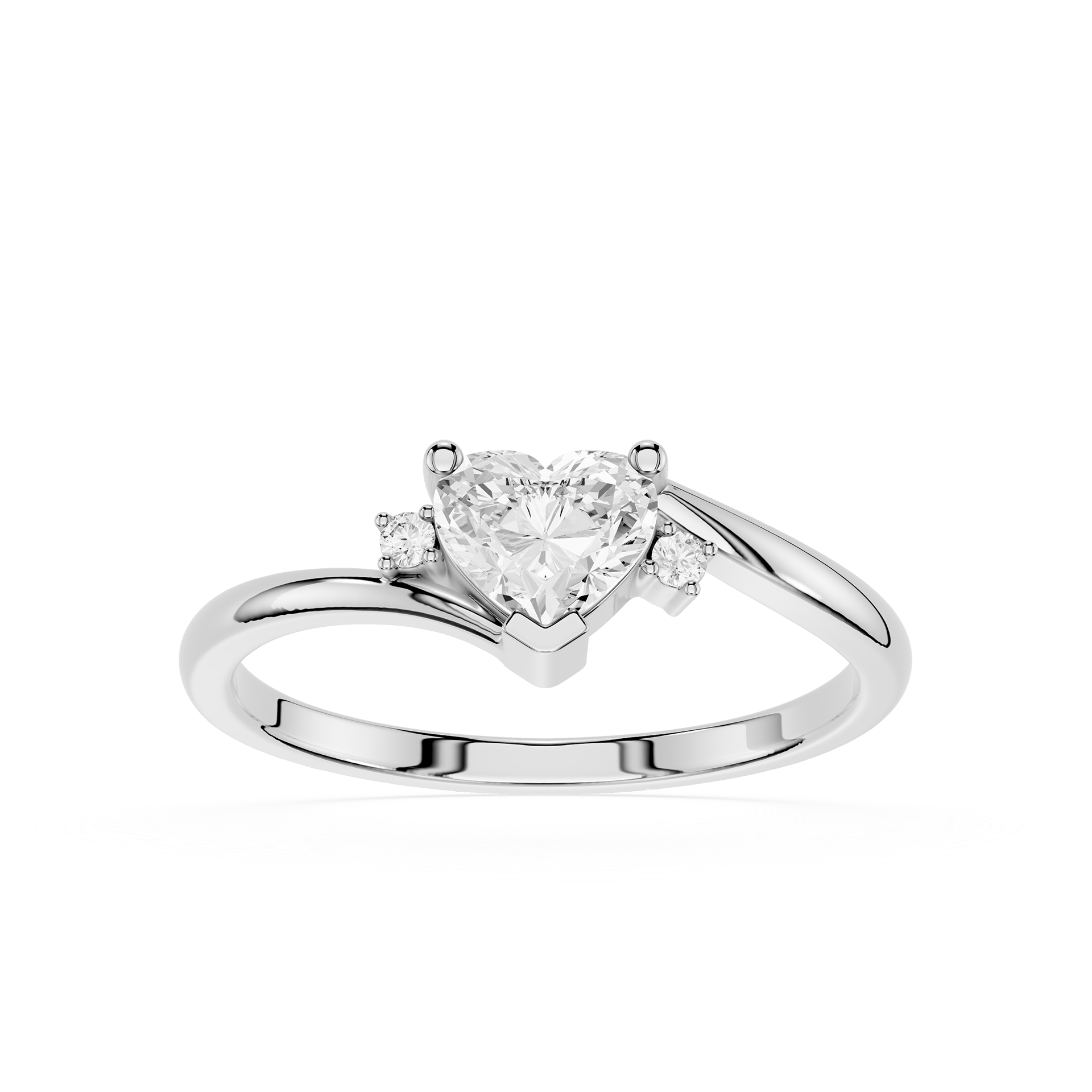 Heart Cut Lab Grown Diamond Solitaire Engagement Ring