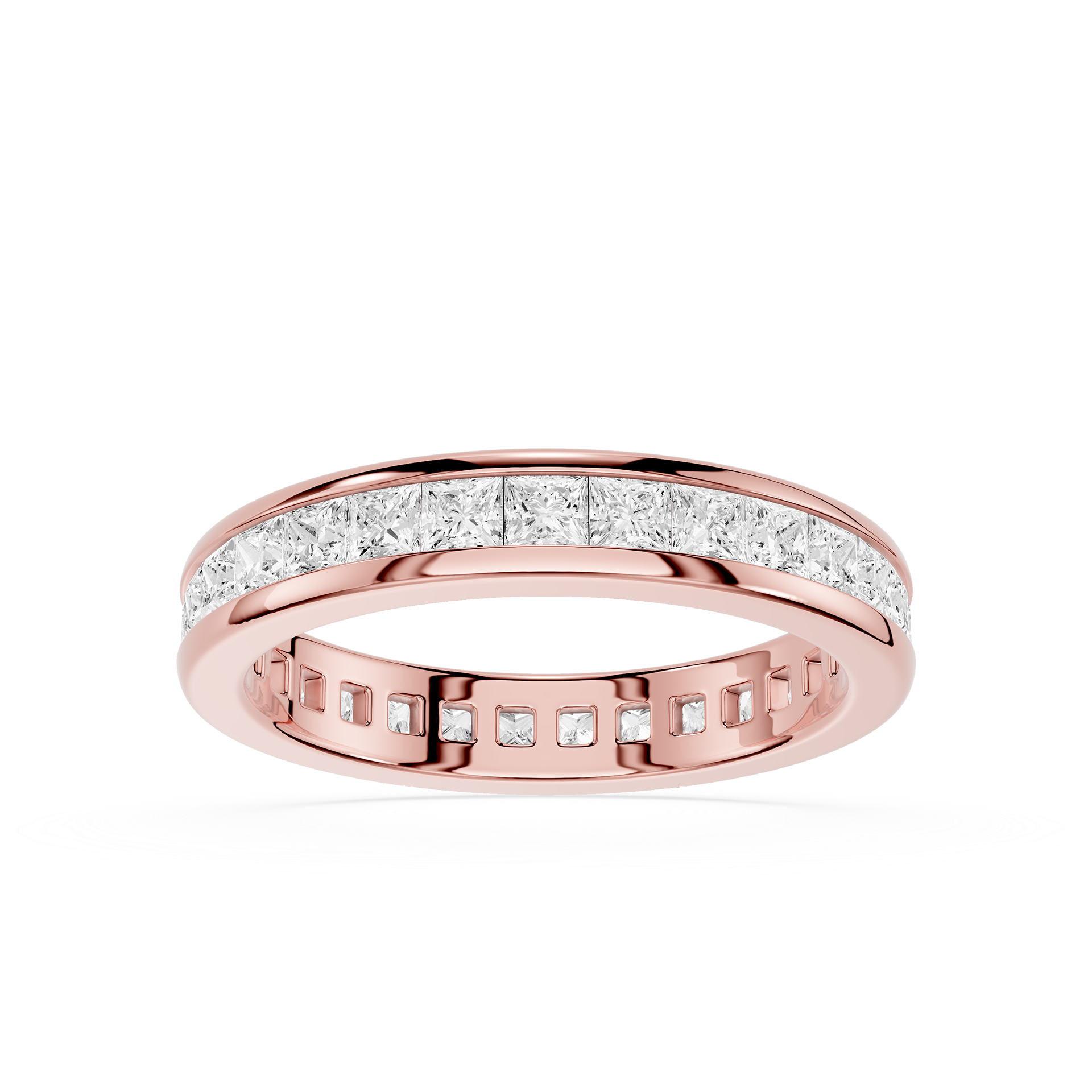 Princess Cut Lab Grown Diamond Channel Set Eternity Band