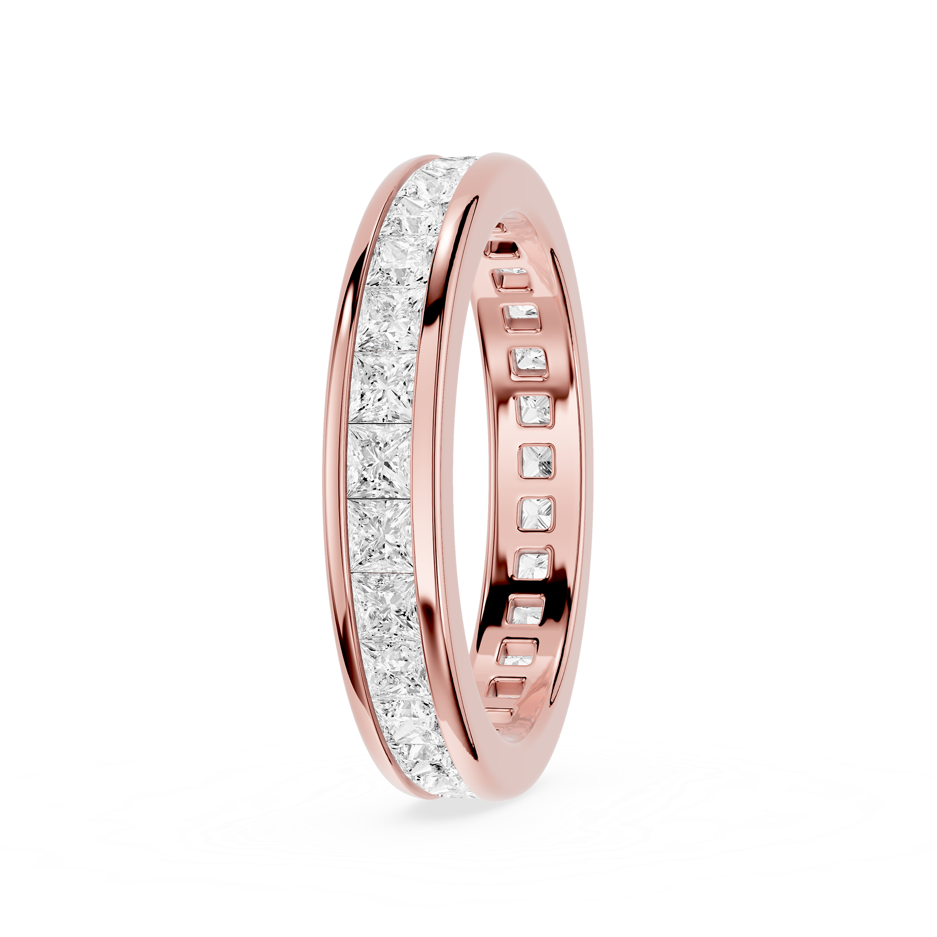 Princess Cut Lab Grown Diamond Channel Set Eternity Band