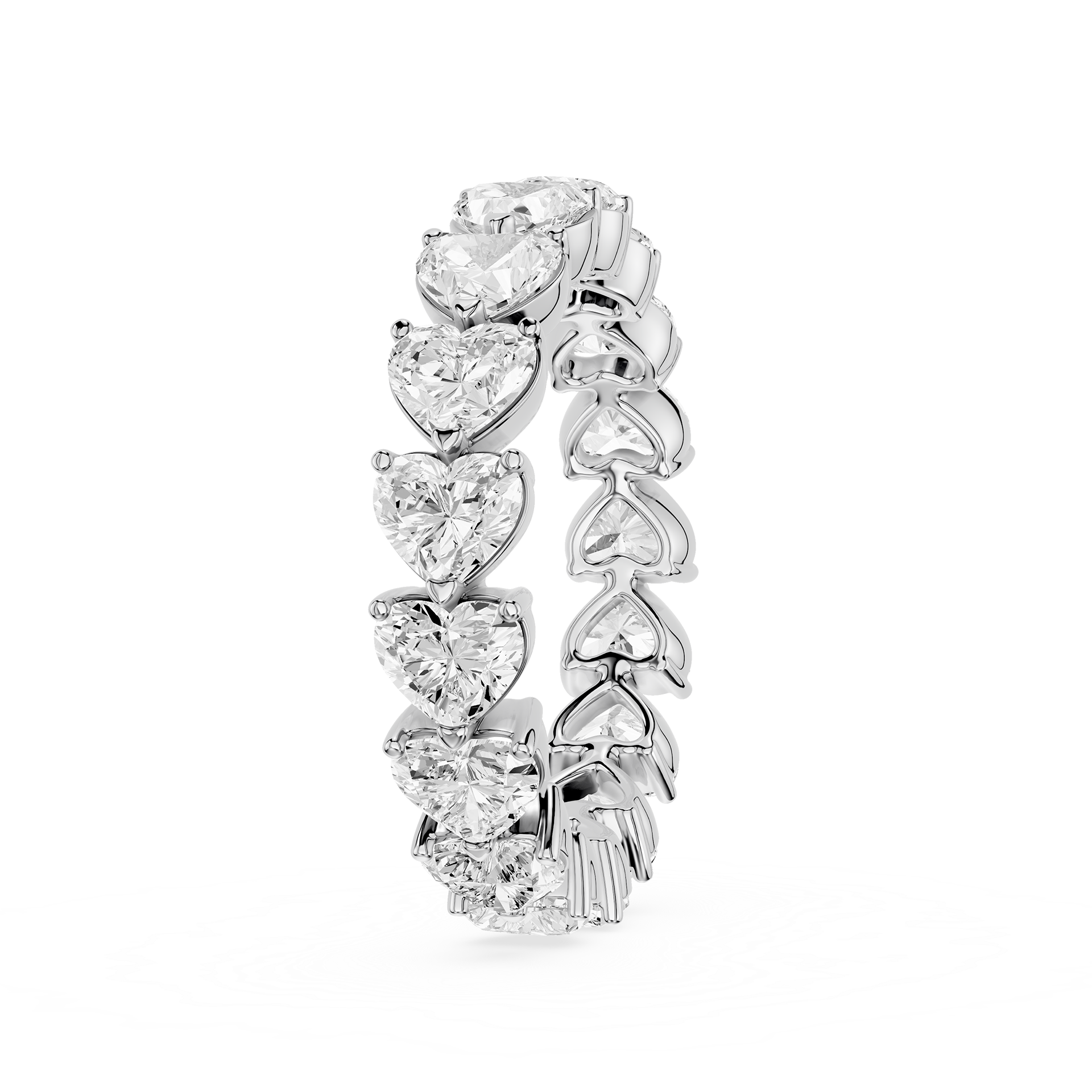 Heart Cut Lab Grown Diamond Eternity Band Ring