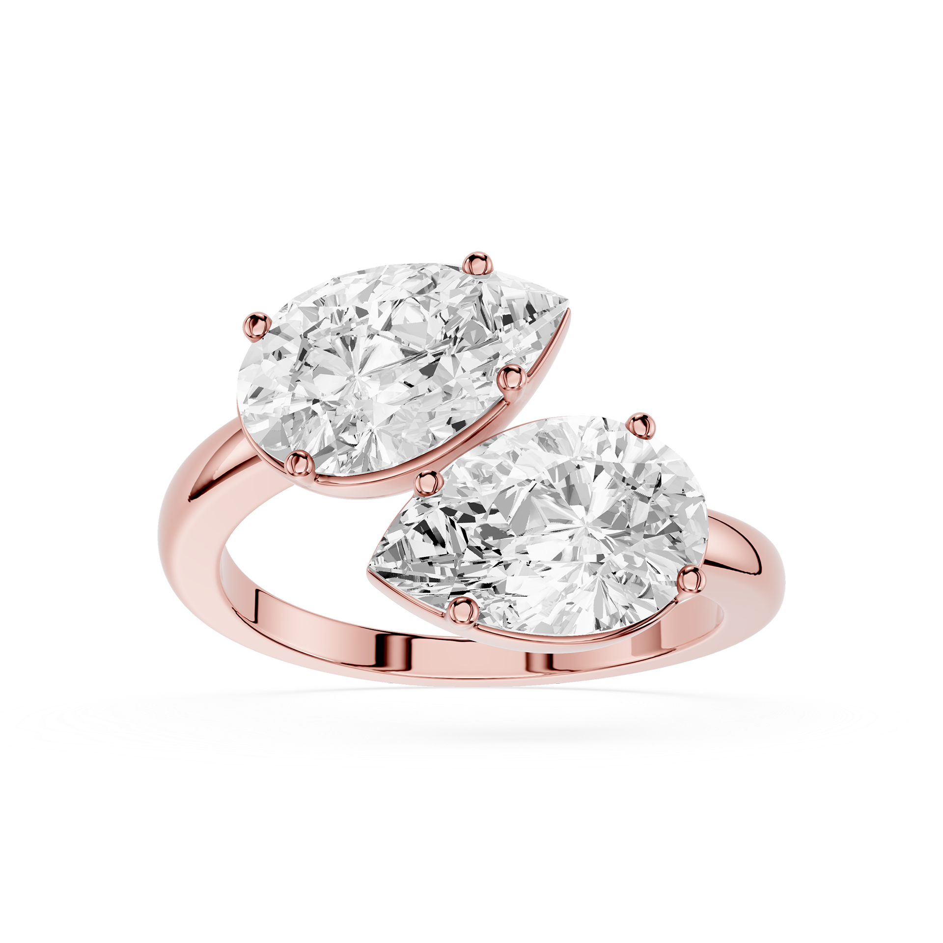 Pear Cut Toi Et Moi Lab Grown Diamond Engagement Ring