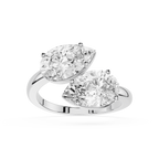 Pear Cut Toi Et Moi Lab Grown Diamond Engagement Ring