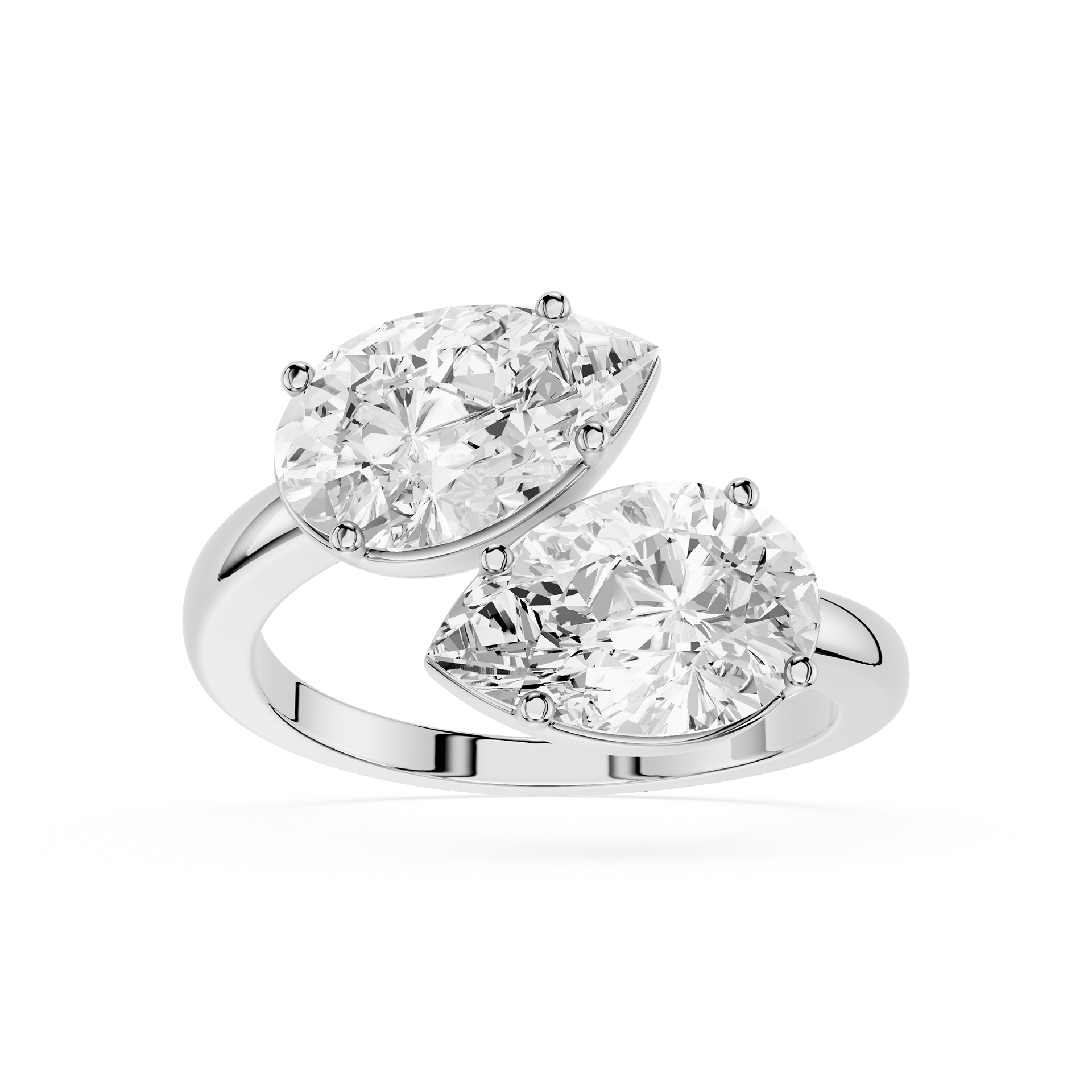 Pear Cut Toi Et Moi Lab Grown Diamond Engagement Ring