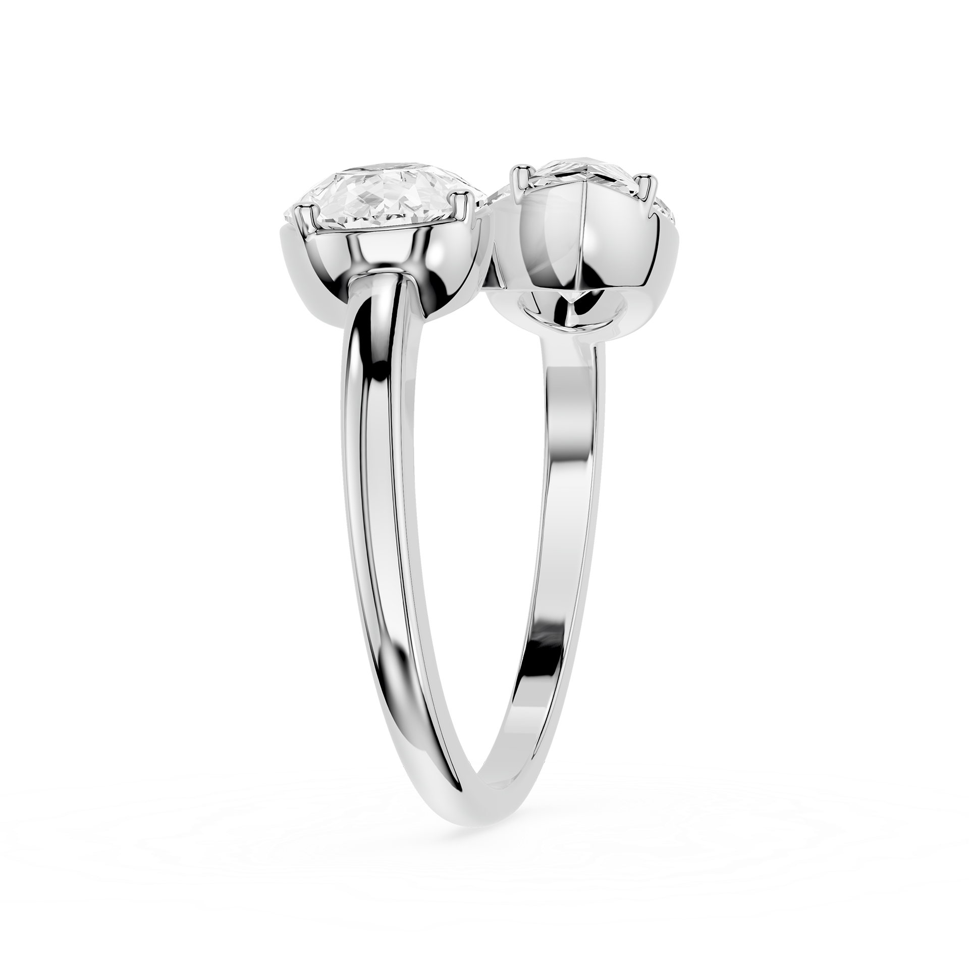 Pear Cut Toi Et Moi Lab Grown Diamond Engagement Ring