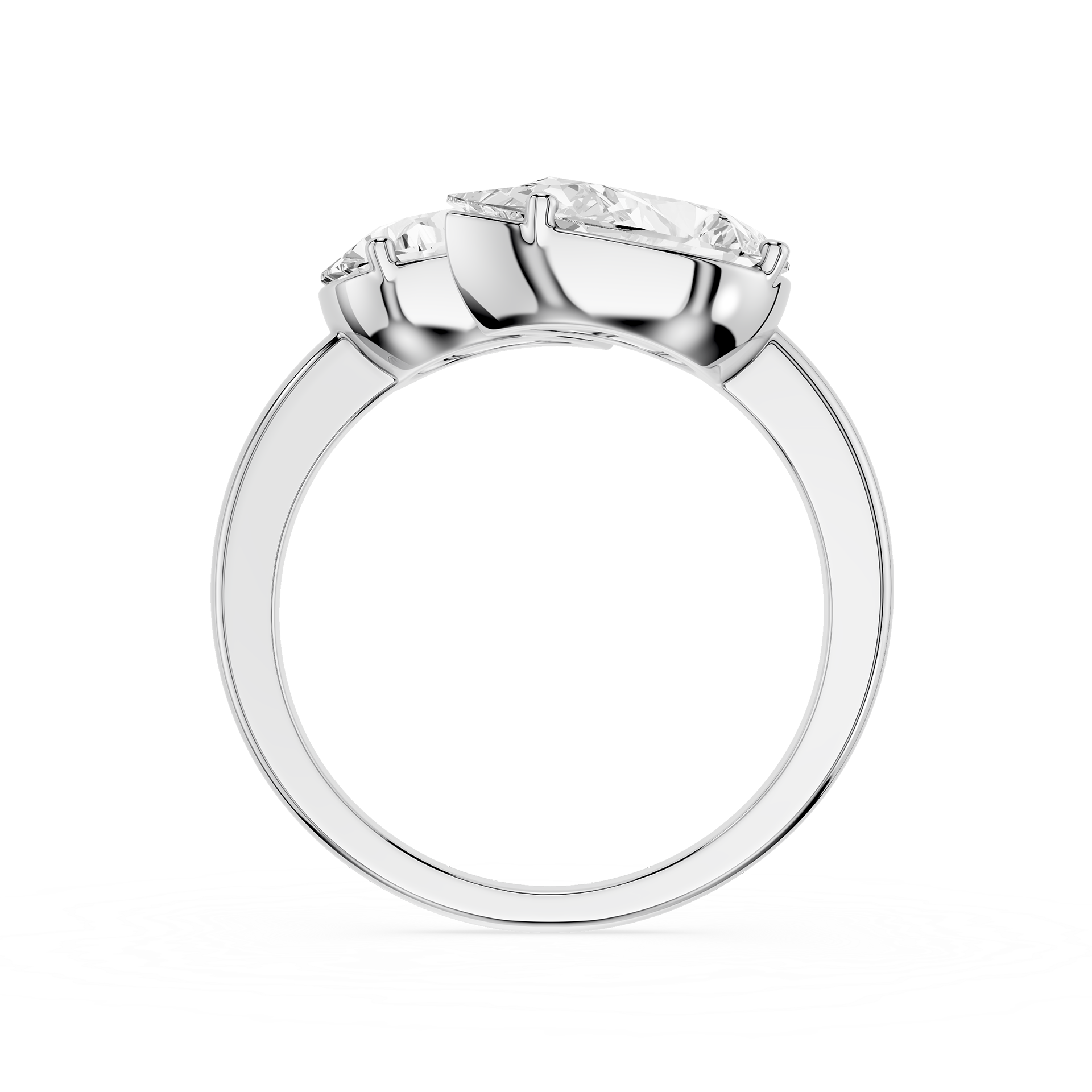 Pear Cut Toi Et Moi Lab Grown Diamond Engagement Ring