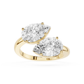 Pear Cut Toi Et Moi Lab Grown Diamond Engagement Ring