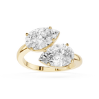 Pear Cut Toi Et Moi Lab Grown Diamond Engagement Ring