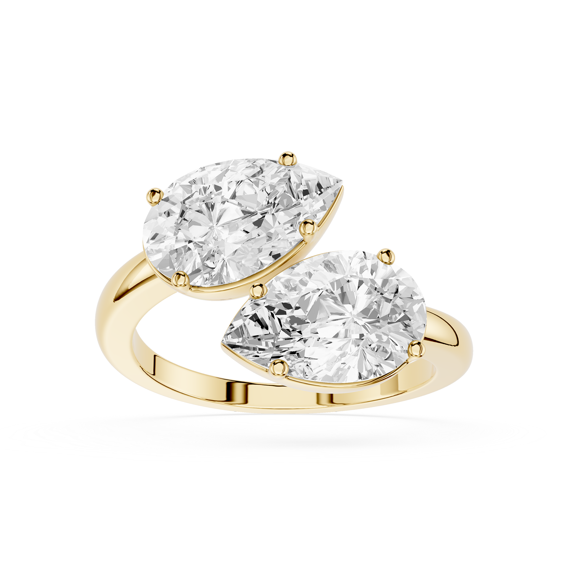 Pear Cut Toi Et Moi Lab Grown Diamond Engagement Ring