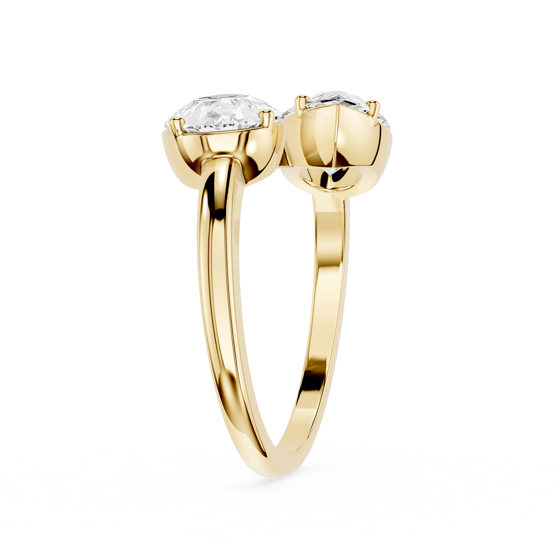 Pear Cut Toi Et Moi Lab Grown Diamond Engagement Ring