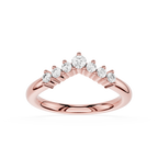 Graduated Round Cut Lab Grown Diamond Curved Wedding Band