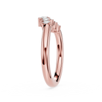 Graduated Round Cut Lab Grown Diamond Curved Wedding Band