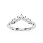 Graduated Round Cut Lab Grown Diamond Curved Wedding Band
