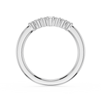 Graduated Round Cut Lab Grown Diamond Curved Wedding Band