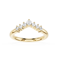 Graduated Round Cut Lab Grown Diamond Curved Wedding Band