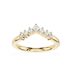 Graduated Round Cut Lab Grown Diamond Curved Wedding Band