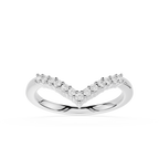 V Shape Round Cut Lab Grown Diamond Wedding Band