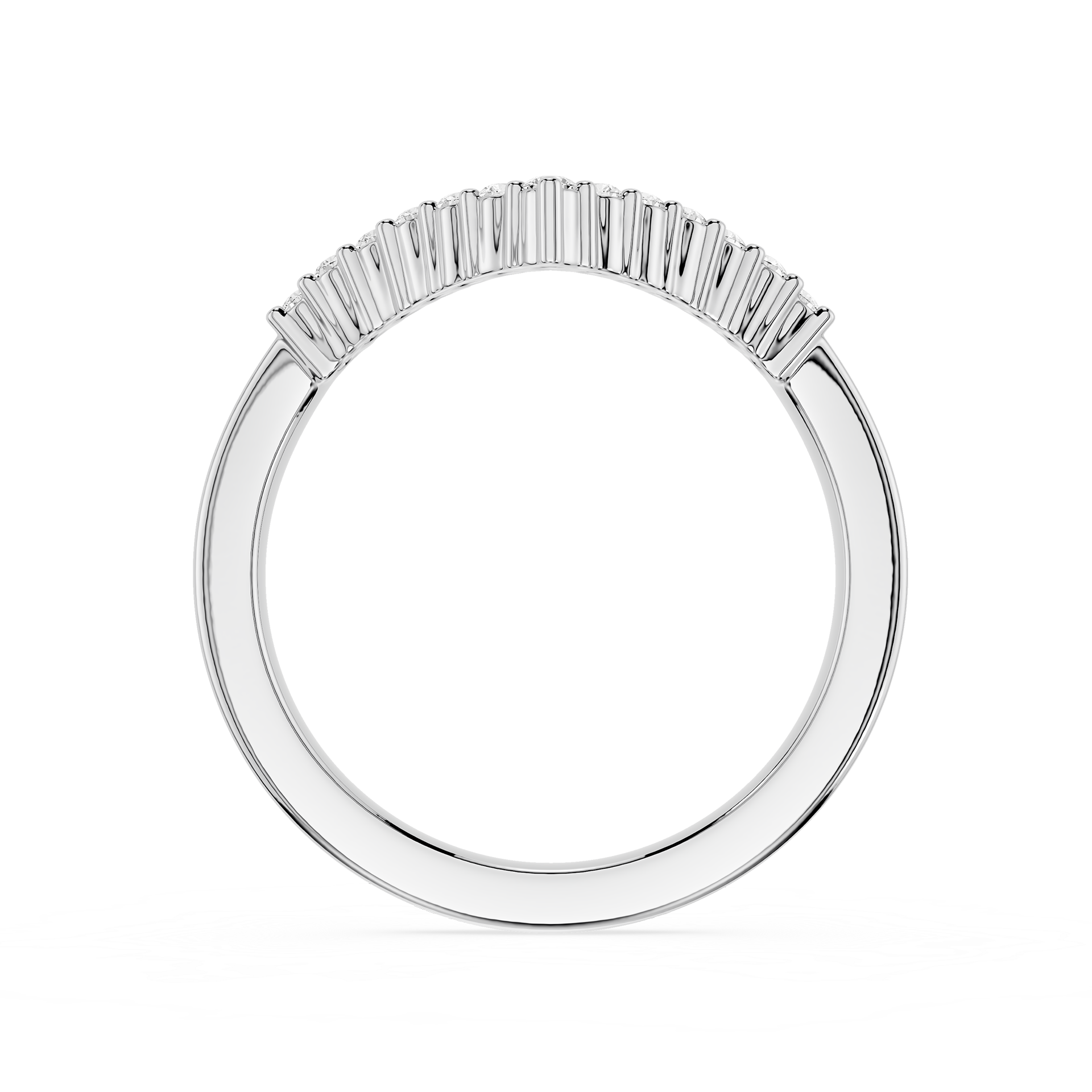 V Shape Round Cut Lab Grown Diamond Wedding Band
