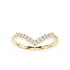 V Shape Round Cut Lab Grown Diamond Wedding Band