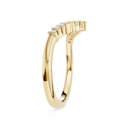 V Shape Round Cut Lab Grown Diamond Wedding Band