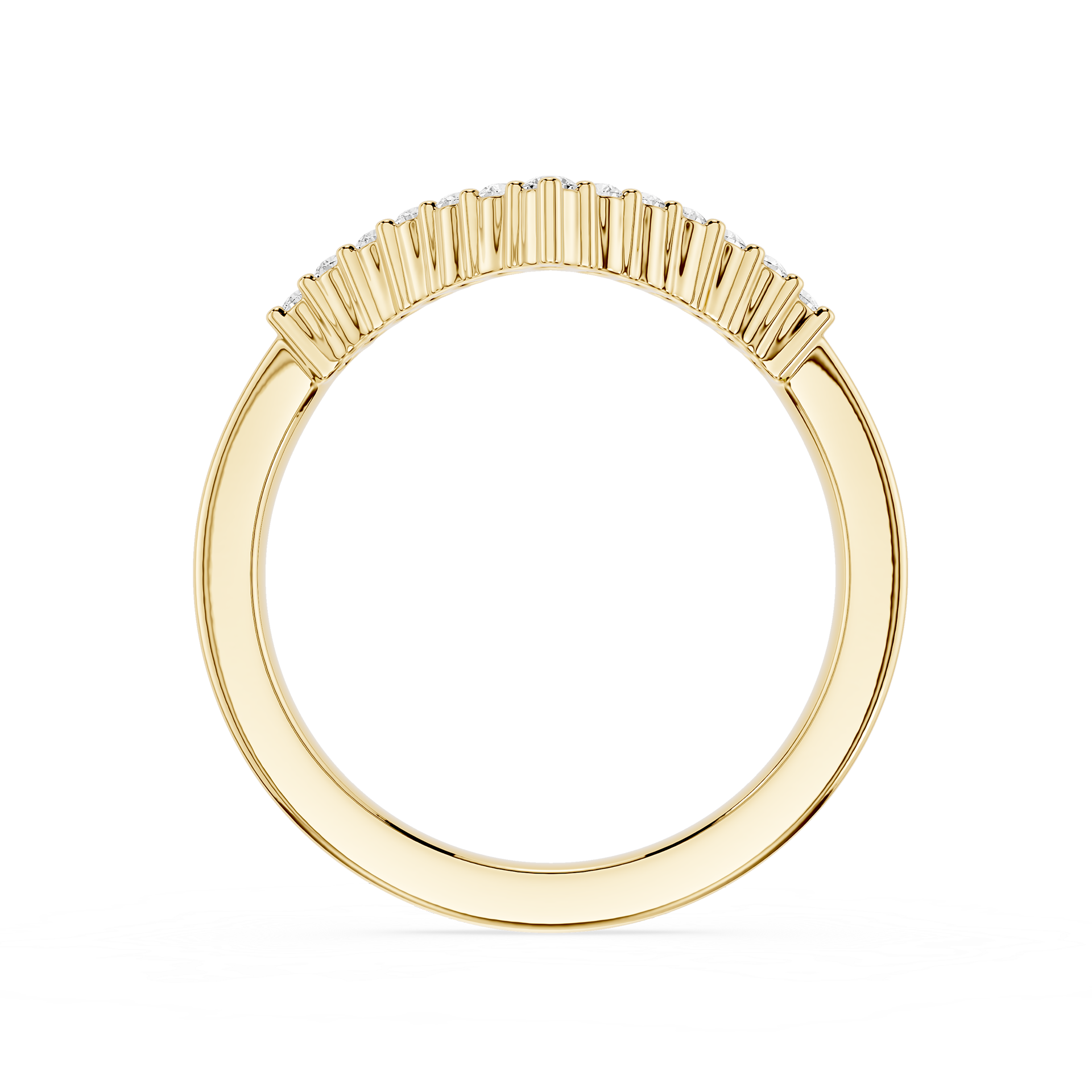 V Shape Round Cut Lab Grown Diamond Wedding Band