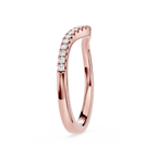 Round Cut Lab Grown Diamond Curved Pave Wedding Band