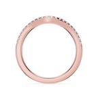 Round Cut Lab Grown Diamond Curved Pave Wedding Band