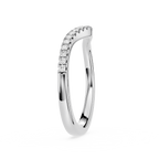 Round Cut Lab Grown Diamond Curved Pave Wedding Band