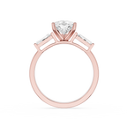 Pear Cut Three Stone Lab Grown Diamond Engagement Ring