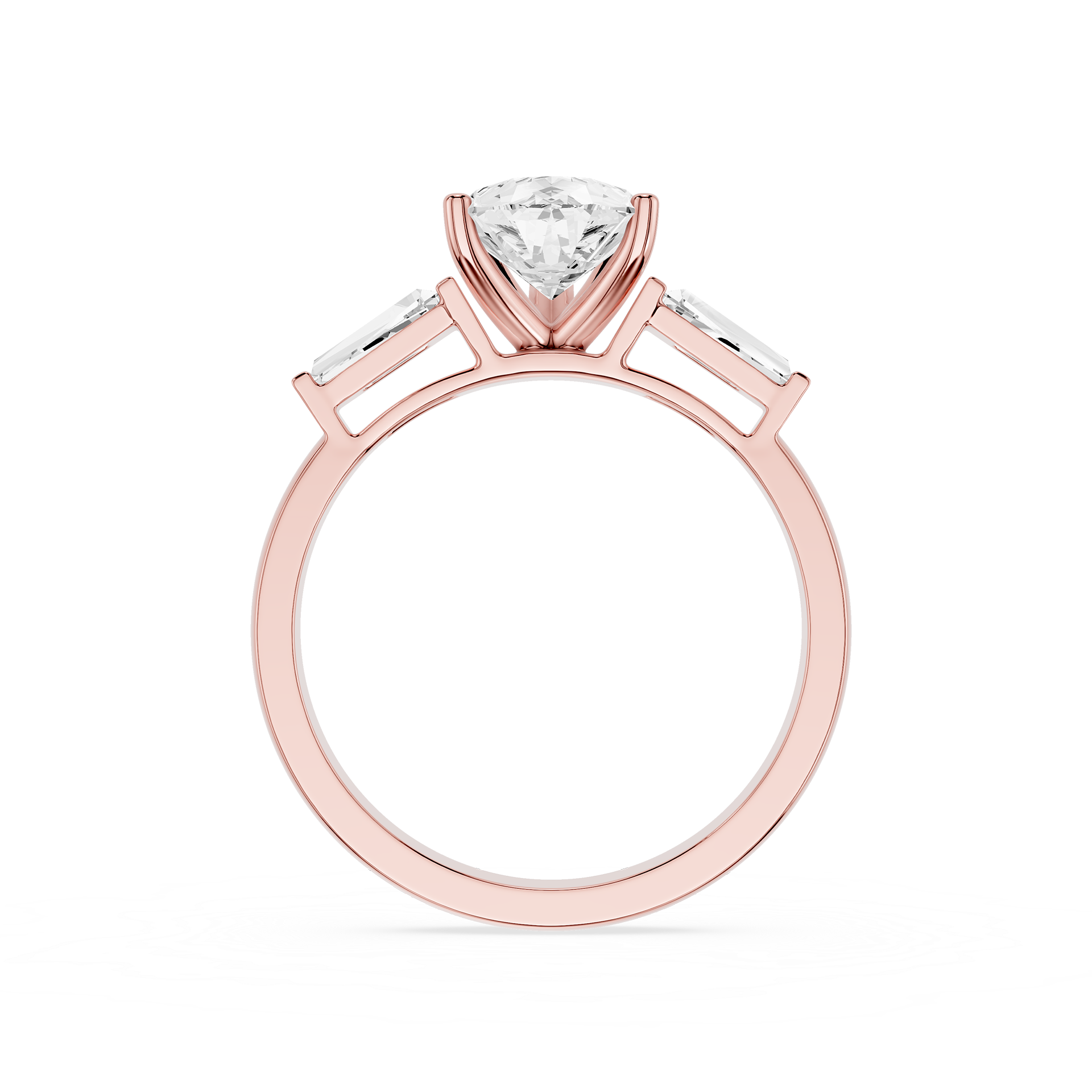 Pear Cut Three Stone Lab Grown Diamond Engagement Ring