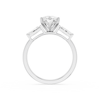 Pear Cut Three Stone Lab Grown Diamond Engagement Ring