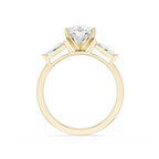 Pear Cut Three Stone Lab Grown Diamond Engagement Ring