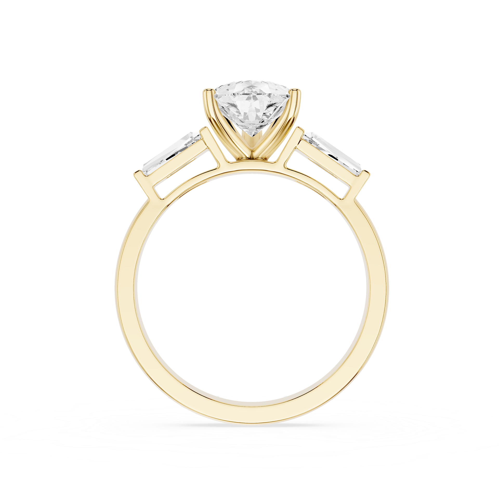 Pear Cut Three Stone Lab Grown Diamond Engagement Ring