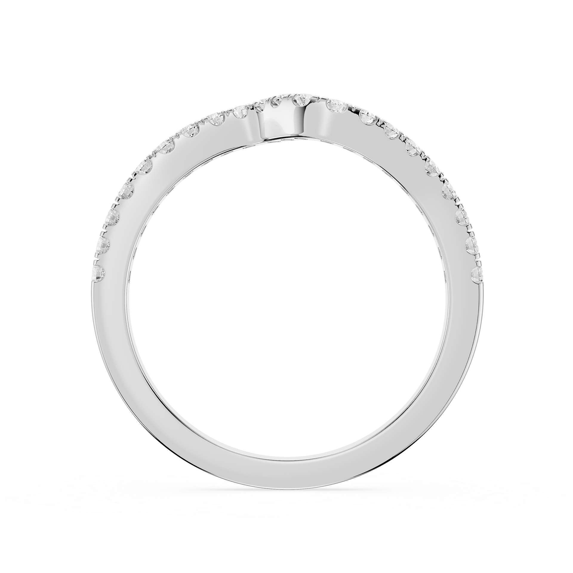 Wave Curve Round Cut Lab Grown Diamond Wedding Band
