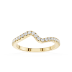 Wave Curve Round Cut Lab Grown Diamond Wedding Band