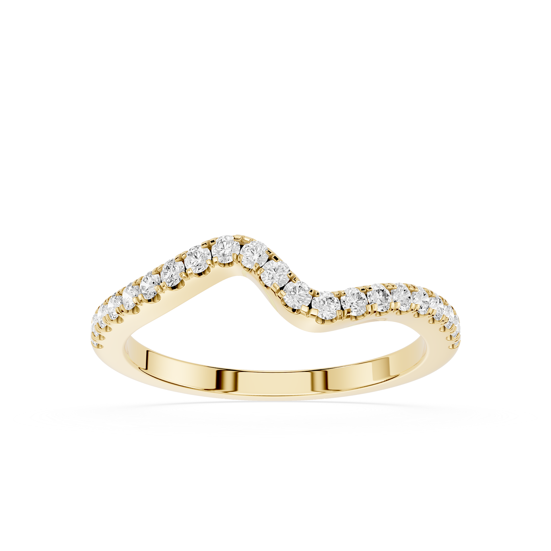 Wave Curve Round Cut Lab Grown Diamond Wedding Band
