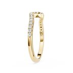 Wave Curve Round Cut Lab Grown Diamond Wedding Band