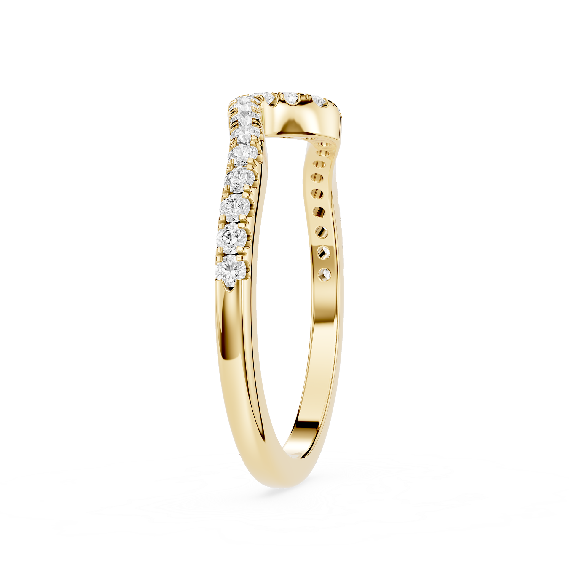 Wave Curve Round Cut Lab Grown Diamond Wedding Band